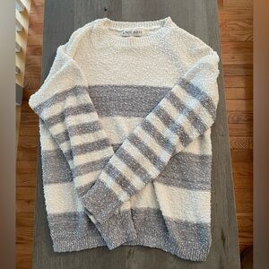 Size S gray & white striped sweater